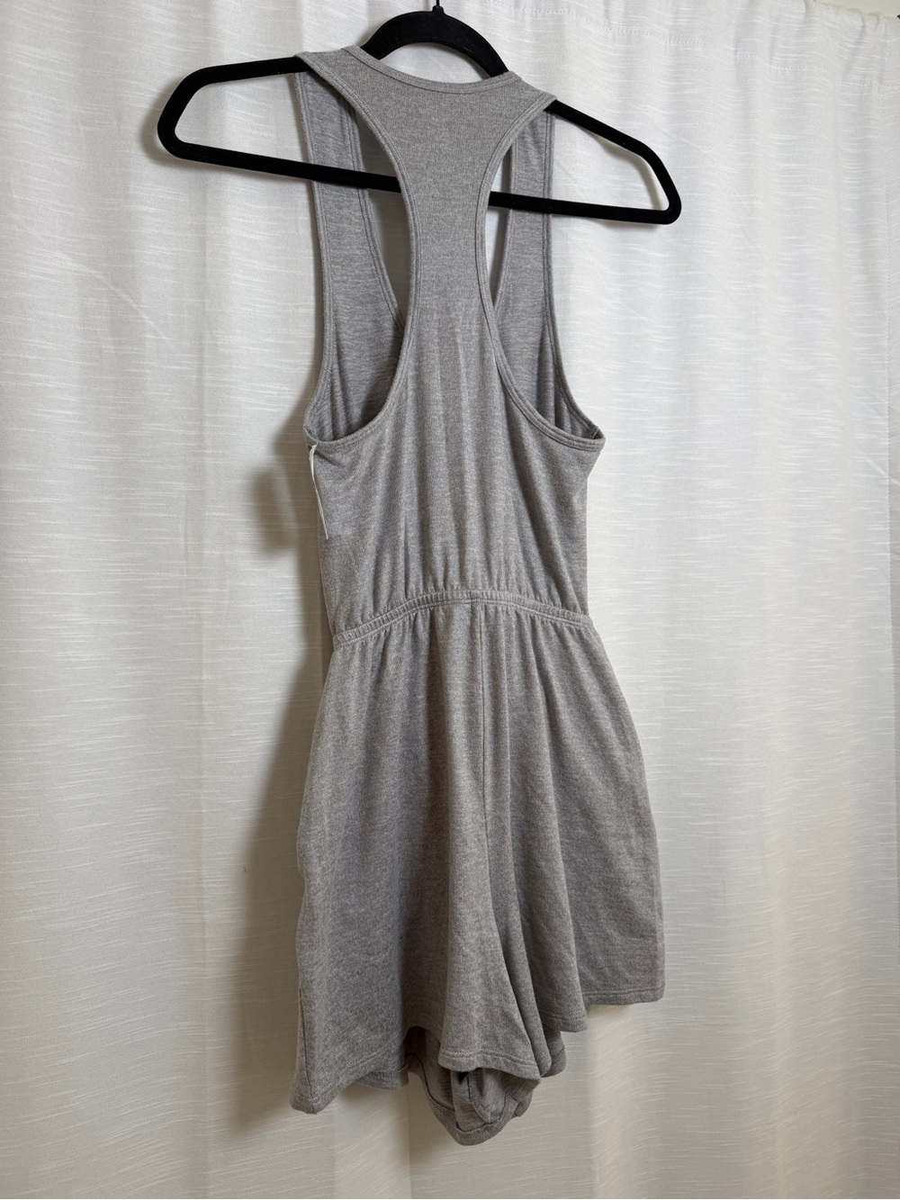 Gilly Hicks Gray Plunge Racerback Romper Ruched Drawstring | NWT Size S - Picture 12 of 16
